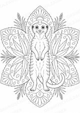 Erdmännchen Mandalas Ausmalbilder – Tiere – 15 Malvorlagen – Materialseite 16