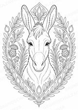 Esel Mandalas Ausmalbilder – Tiere – 15 Malvorlagen – Materialseite 3