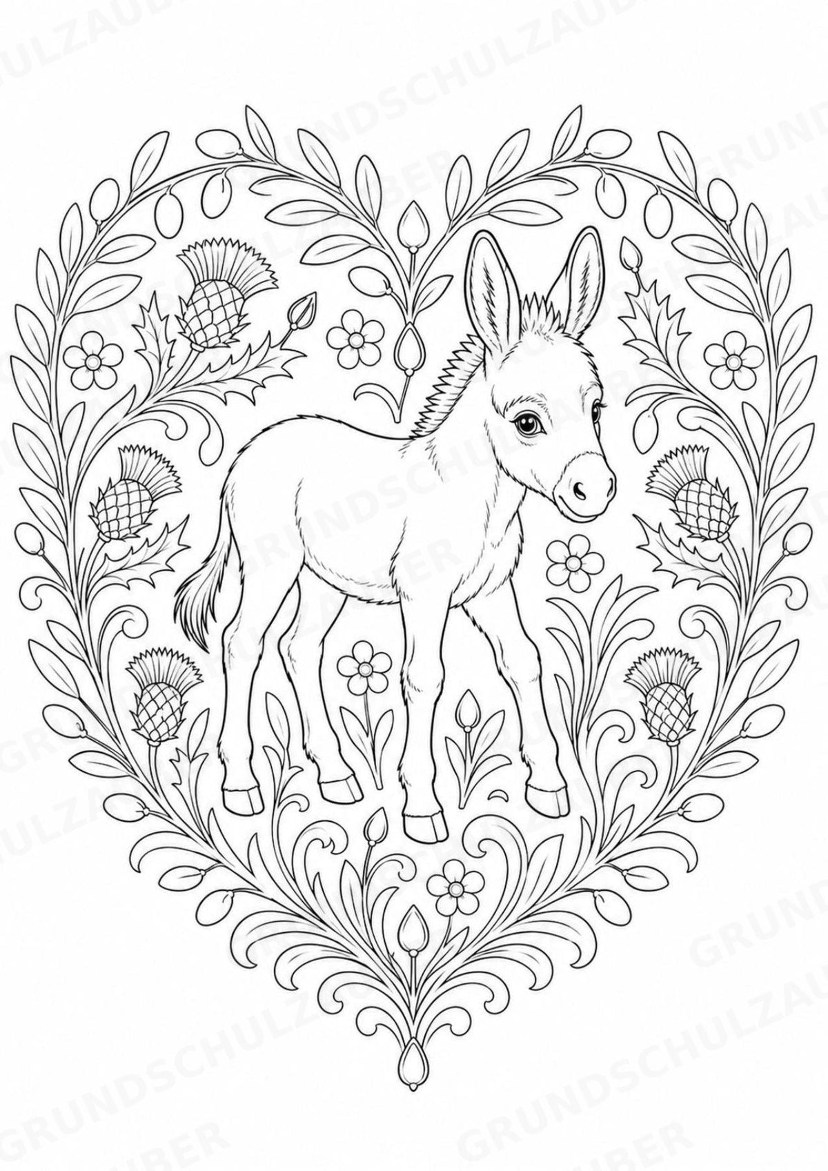 Esel Mandalas Ausmalbilder – Tiere – 15 Malvorlagen – Materialseite 5