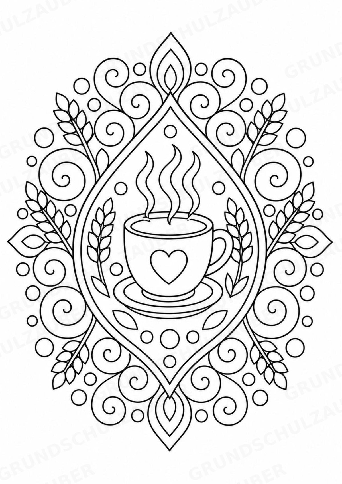 Essen & Trinken Mandalas Ausmalbilder – Essen und Ernährung – 15 Malvorlagen – Materialseite 3
