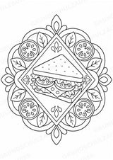 Essen & Trinken Mandalas Ausmalbilder – Essen und Ernährung – 15 Malvorlagen – Materialseite 4