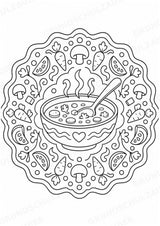 Essen & Trinken Mandalas Ausmalbilder – Essen und Ernährung – 15 Malvorlagen – Materialseite 5