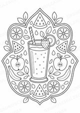 Essen & Trinken Mandalas Ausmalbilder – Essen und Ernährung – 15 Malvorlagen – Materialseite 7