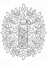 Essen & Trinken Mandalas Ausmalbilder – Essen und Ernährung – 15 Malvorlagen – Materialseite 14