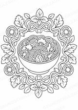 Essen & Trinken Mandalas Ausmalbilder – Essen und Ernährung – 15 Malvorlagen – Materialseite 15