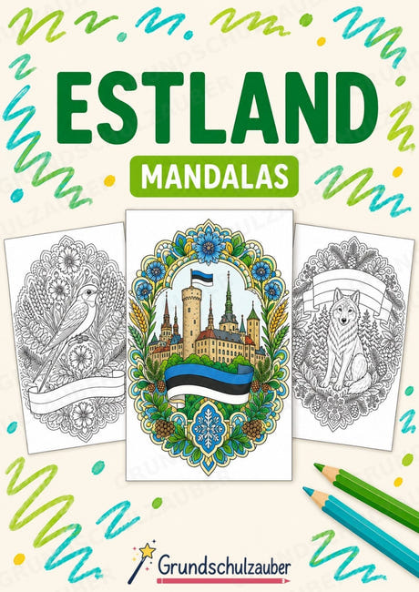 Estland Mandalas Ausmalbilder – Länder und Kulturen – 15 Malvorlagen – Cover