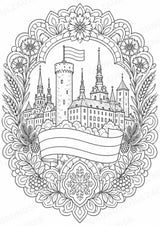 Estland Mandalas Ausmalbilder – Länder und Kulturen – 15 Malvorlagen – Materialseite 2