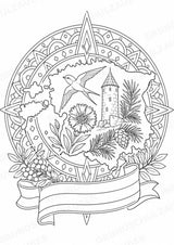 Estland Mandalas Ausmalbilder – Länder und Kulturen – 15 Malvorlagen – Materialseite 14
