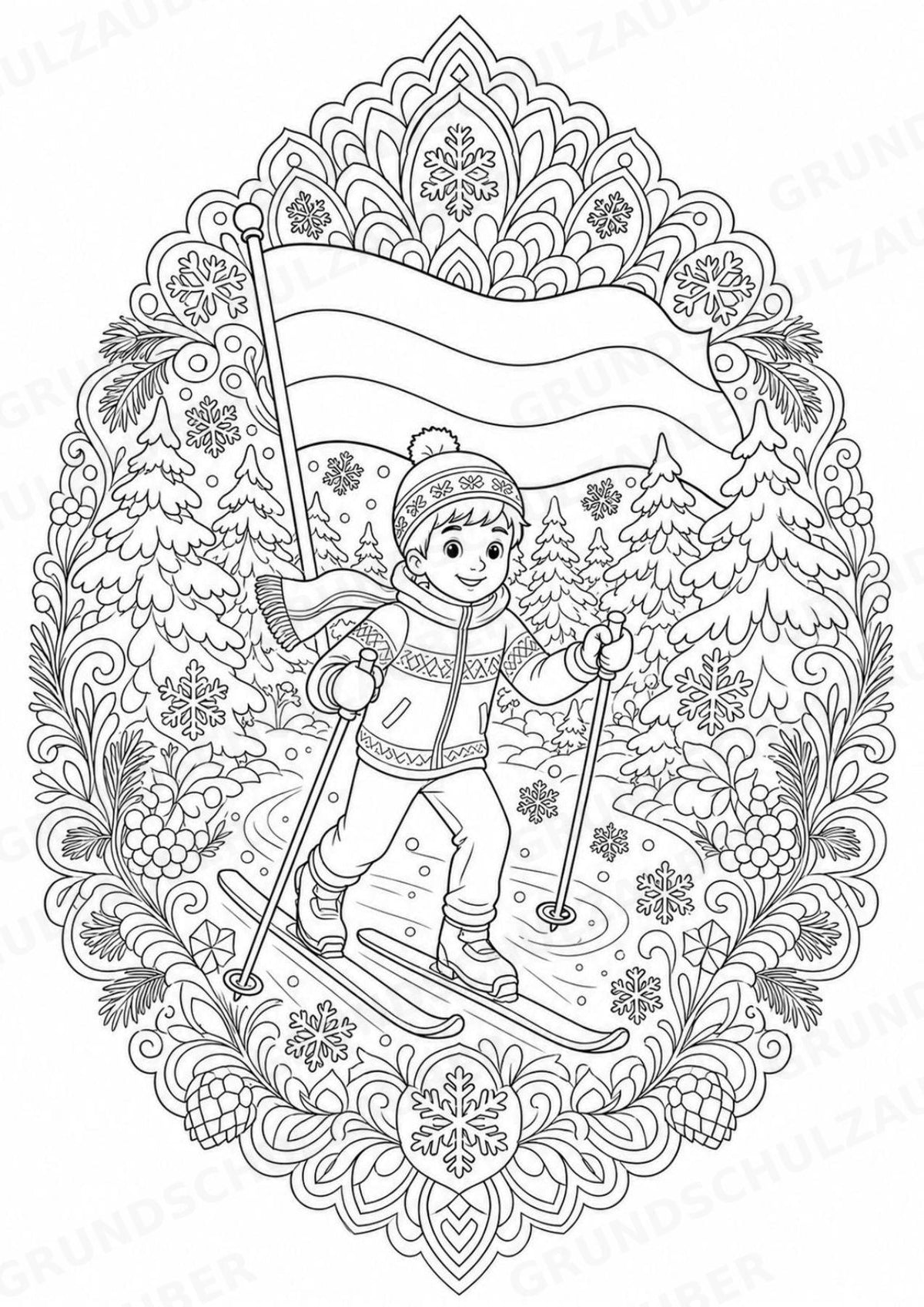 Estland Mandalas Ausmalbilder – Länder und Kulturen – 15 Malvorlagen – Materialseite 15