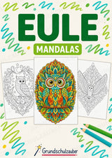 Eule Mandalas Ausmalbilder – Tiere – 15 Malvorlagen – Cover