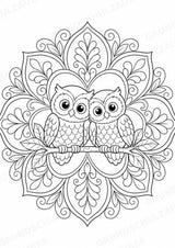 Eule Mandalas Ausmalbilder – Tiere – 15 Malvorlagen – Materialseite 9