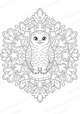Eule Mandalas Ausmalbilder – Tiere – 15 Malvorlagen – Materialseite 12