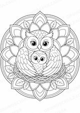 Eule Mandalas Ausmalbilder – Tiere – 15 Malvorlagen – Materialseite 16