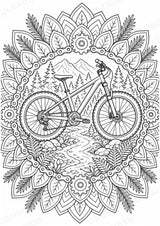 Fahrräder Mandalas Ausmalbilder – Fahrzeuge – 15 Malvorlagen – Materialseite 3