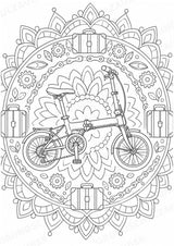 Fahrräder Mandalas Ausmalbilder – Fahrzeuge – 15 Malvorlagen – Materialseite 8