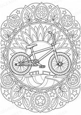 Fahrräder Mandalas Ausmalbilder – Fahrzeuge – 15 Malvorlagen – Materialseite 13