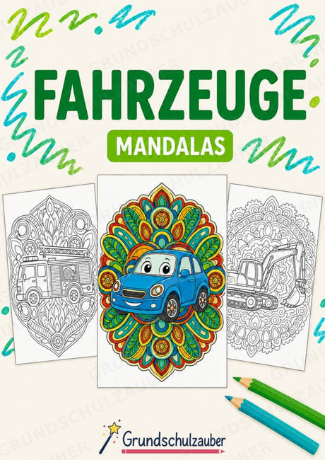 Fahrzeuge Mandalas Ausmalbilder – Fahrzeuge – 15 Malvorlagen – Cover