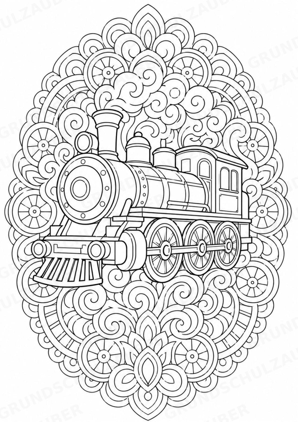Fahrzeuge Mandalas Ausmalbilder – Fahrzeuge – 15 Malvorlagen – Materialseite 8