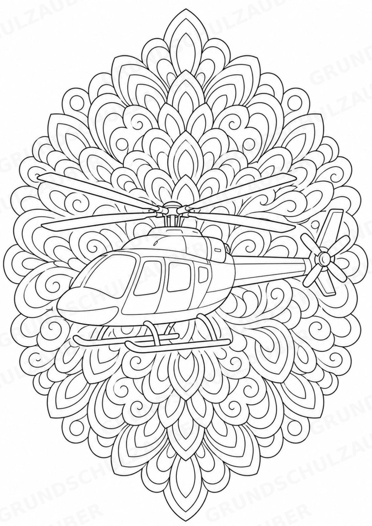 Fahrzeuge Mandalas Ausmalbilder – Fahrzeuge – 15 Malvorlagen – Materialseite 9