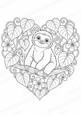 Faultier Mandalas Ausmalbilder – Tiere – 15 Malvorlagen – Materialseite 3