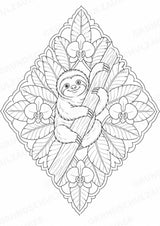 Faultier Mandalas Ausmalbilder – Tiere – 15 Malvorlagen – Materialseite 4