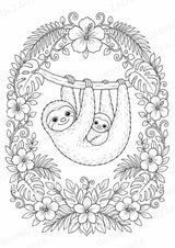 Faultier Mandalas Ausmalbilder – Tiere – 15 Malvorlagen – Materialseite 8