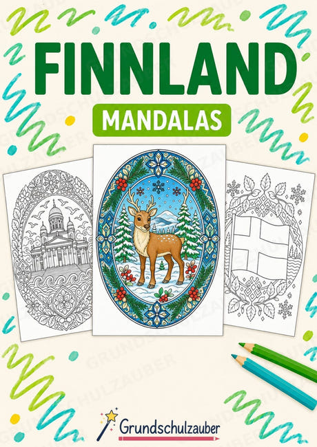 Finnland Mandalas Ausmalbilder – Länder und Kulturen – 15 Malvorlagen – Cover