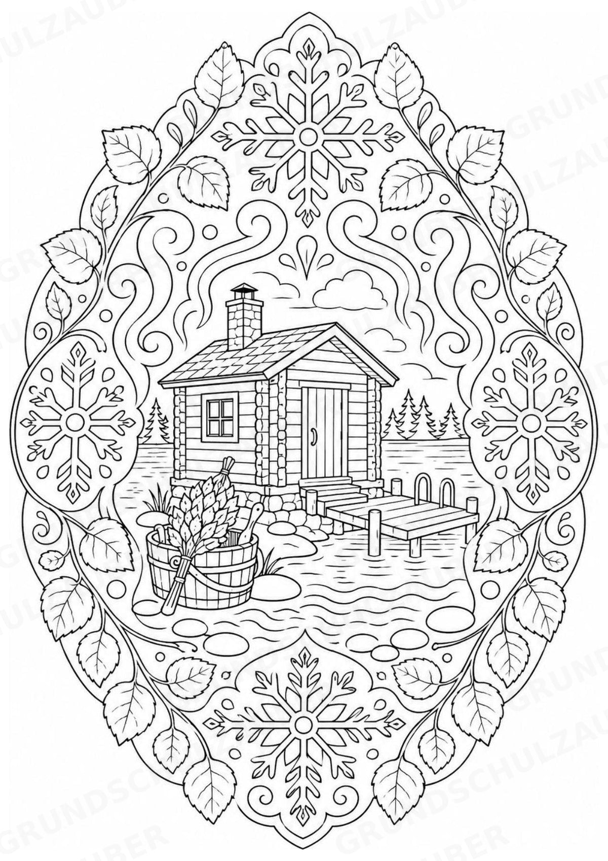 Finnland Mandalas Ausmalbilder – Länder und Kulturen – 15 Malvorlagen – Materialseite 5