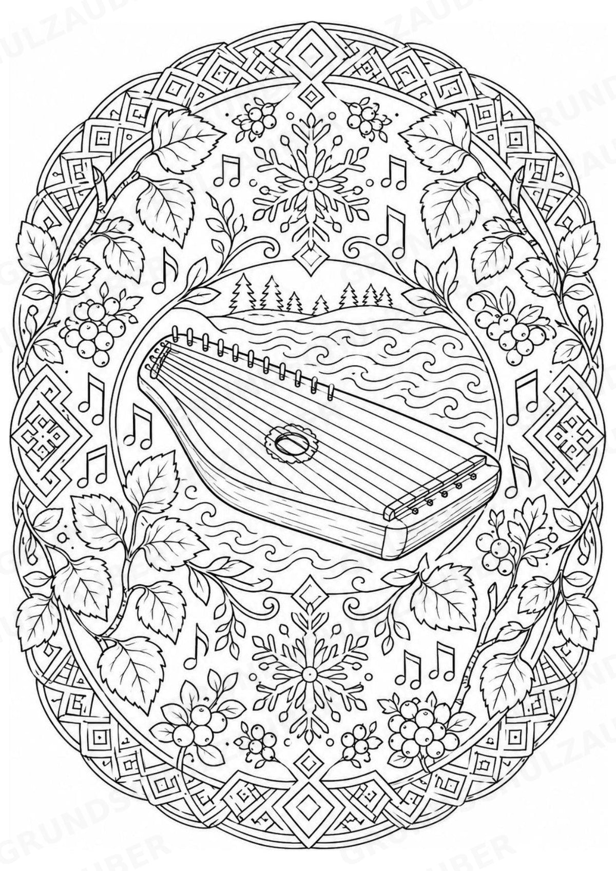 Finnland Mandalas Ausmalbilder – Länder und Kulturen – 15 Malvorlagen – Materialseite 9