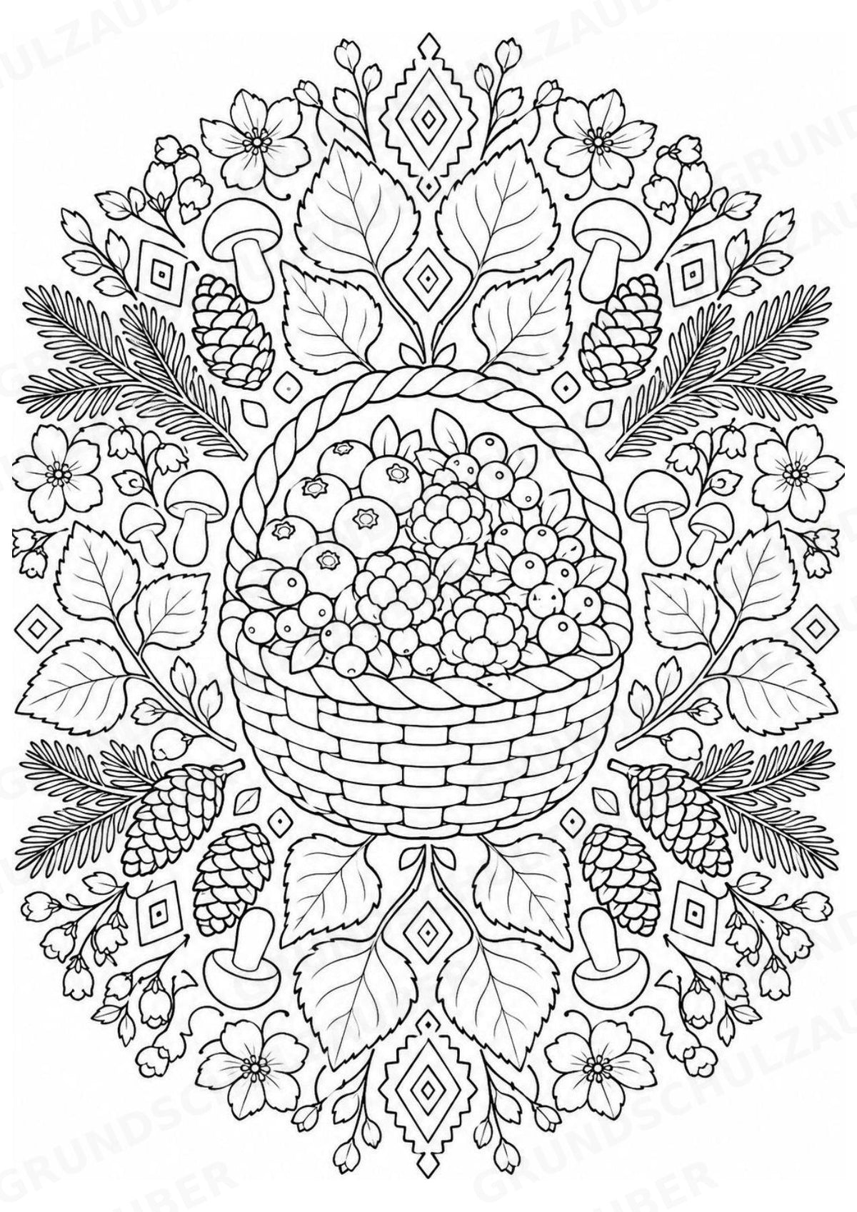 Finnland Mandalas Ausmalbilder – Länder und Kulturen – 15 Malvorlagen – Materialseite 12