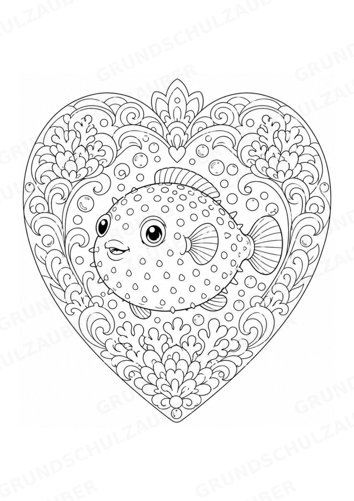 Fische Mandalas Ausmalbilder – Tiere – 15 Malvorlagen – Materialseite 5