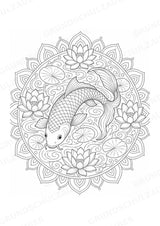 Fische Mandalas Ausmalbilder – Tiere – 15 Malvorlagen – Materialseite 6