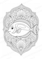 Fische Mandalas Ausmalbilder – Tiere – 15 Malvorlagen – Materialseite 7