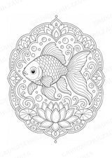 Fische Mandalas Ausmalbilder – Tiere – 15 Malvorlagen – Materialseite 13