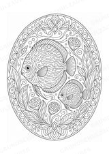 Fische Mandalas Ausmalbilder – Tiere – 15 Malvorlagen – Materialseite 14