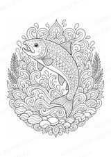 Fische Mandalas Ausmalbilder – Tiere – 15 Malvorlagen – Materialseite 16