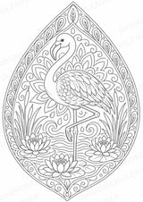 Flamingo Mandalas Ausmalbilder – Tiere – 15 Malvorlagen – Materialseite 2