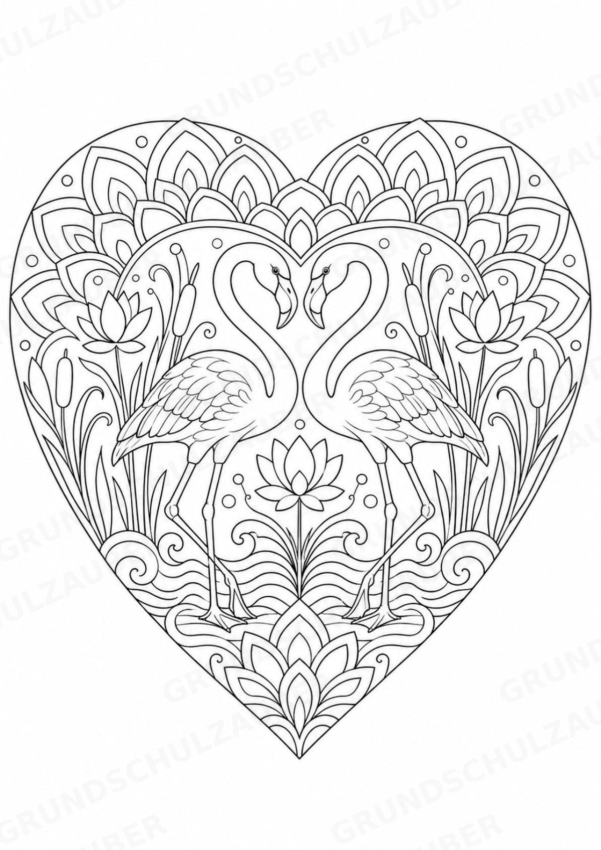 Flamingo Mandalas Ausmalbilder – Tiere – 15 Malvorlagen – Materialseite 3