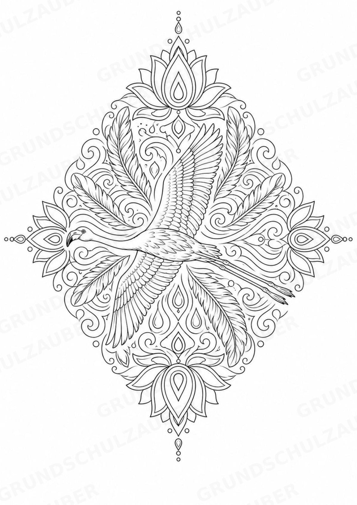 Flamingo Mandalas Ausmalbilder – Tiere – 15 Malvorlagen – Materialseite 4