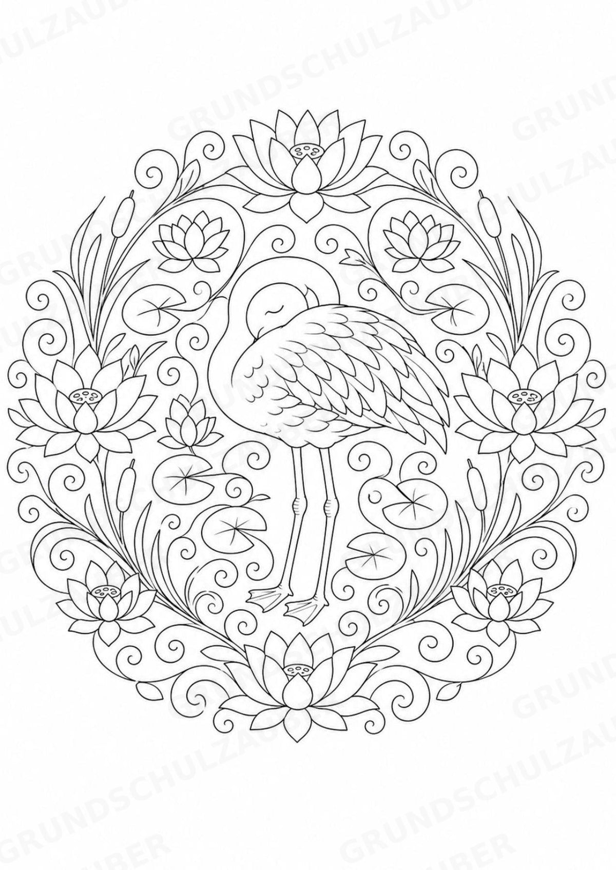 Flamingo Mandalas Ausmalbilder – Tiere – 15 Malvorlagen – Materialseite 5