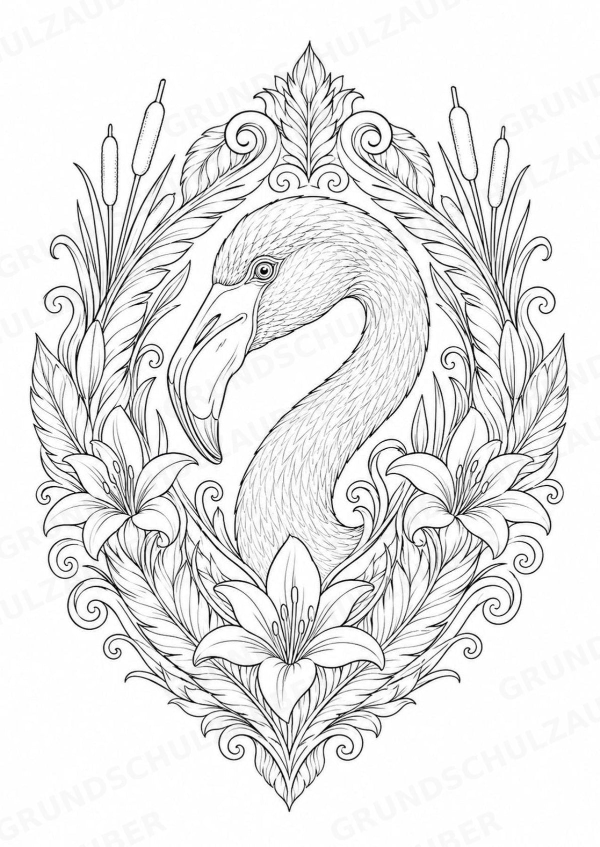 Flamingo Mandalas Ausmalbilder – Tiere – 15 Malvorlagen – Materialseite 7