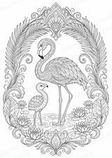 Flamingo Mandalas Ausmalbilder – Tiere – 15 Malvorlagen – Materialseite 8