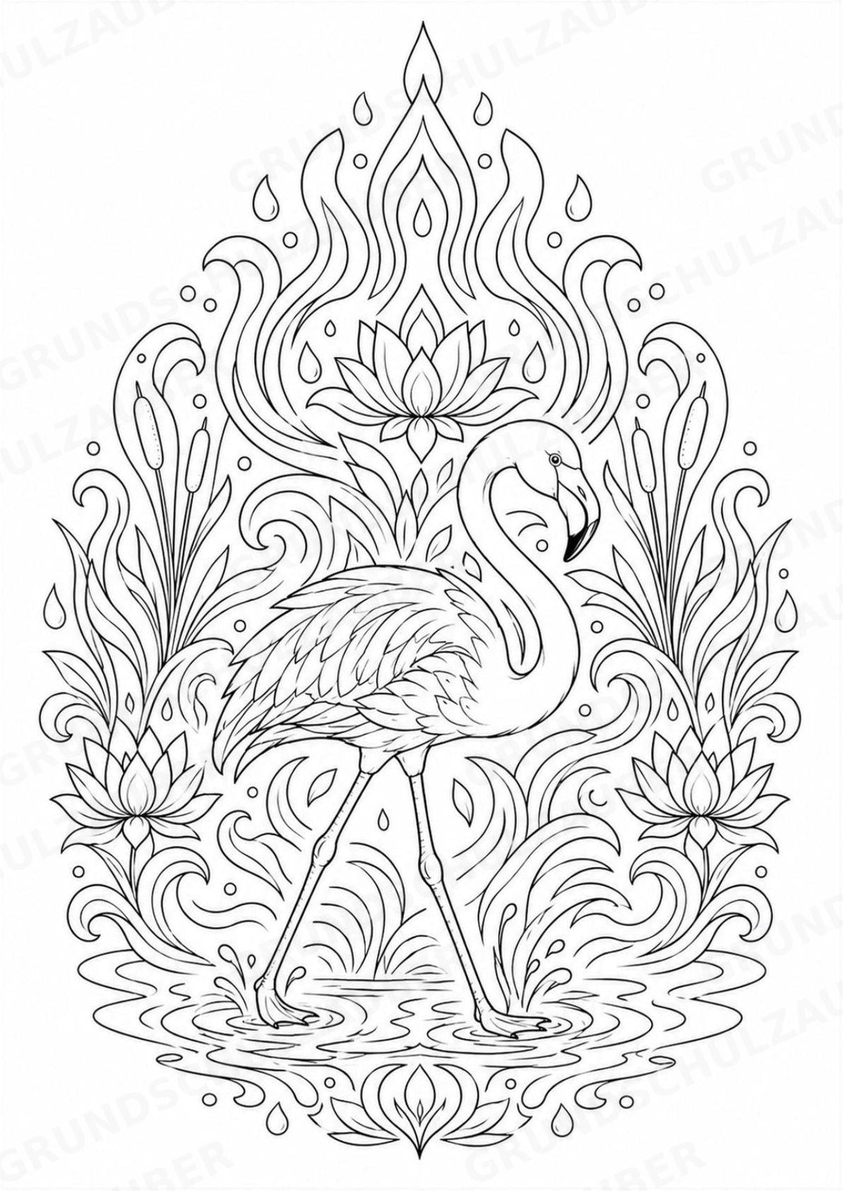 Flamingo Mandalas Ausmalbilder – Tiere – 15 Malvorlagen – Materialseite 10