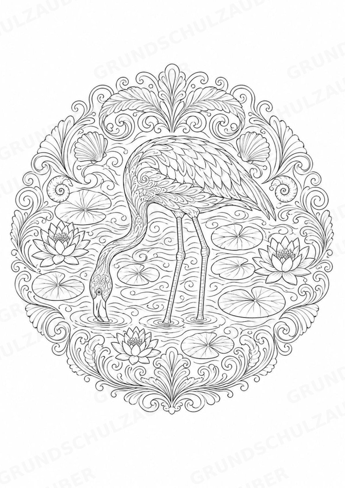 Flamingo Mandalas Ausmalbilder – Tiere – 15 Malvorlagen – Materialseite 11