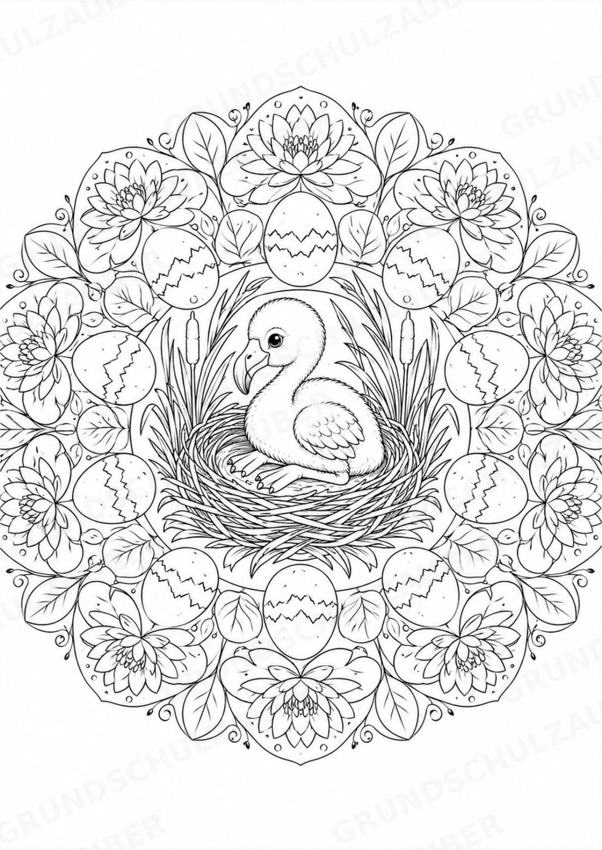 Flamingo Mandalas Ausmalbilder – Tiere – 15 Malvorlagen – Materialseite 13