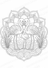 Flamingo Mandalas Ausmalbilder – Tiere – 15 Malvorlagen – Materialseite 16