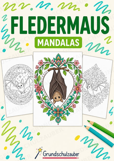 Fledermaus Mandalas Ausmalbilder – Tiere – 15 Malvorlagen – Cover