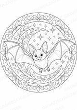 Fledermaus Mandalas Ausmalbilder – Tiere – 15 Malvorlagen – Materialseite 3