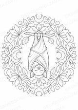Fledermaus Mandalas Ausmalbilder – Tiere – 15 Malvorlagen – Materialseite 5