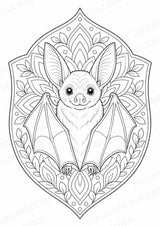 Fledermaus Mandalas Ausmalbilder – Tiere – 15 Malvorlagen – Materialseite 7